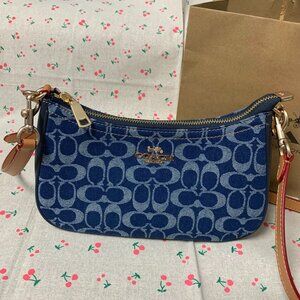 Coach Cherry Denim Shoulder Bag